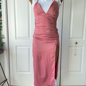 NASTY GAL maxi dress| champagne pink
